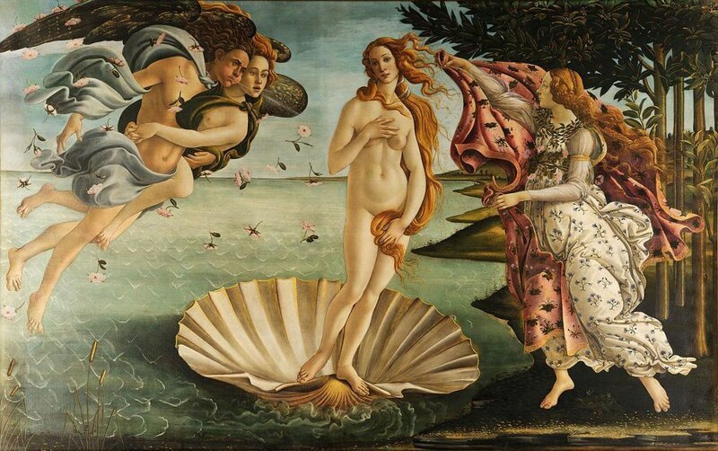 6. Симонетта Веспуччи — Сандро Боттичелли, «Рождение Венеры», 1482–1486 гг.