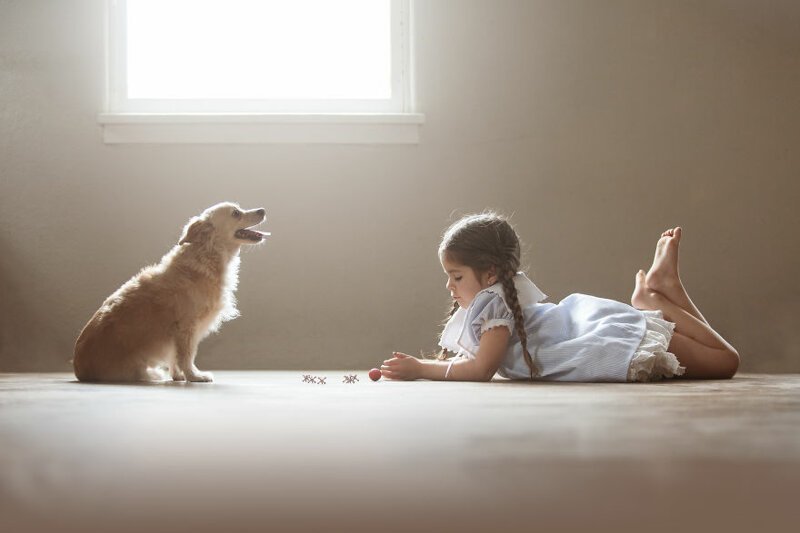 Самый верный друг: мама фотографирует невероятную дружбу дочки и собаки