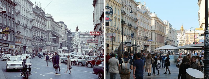 3. Улица Грабен, 1966 г. и 2018 г.