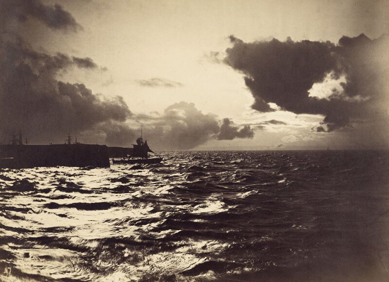 20. Морской пейзаж с кораблем, покидающим порт Сет во Франции, 1857