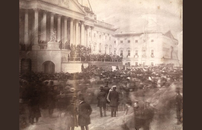 25. Инаугурация президента Джеймса Бьюкенена у восточного фасада Капитолия. Вашингтон, США, 4 марта 1857 года