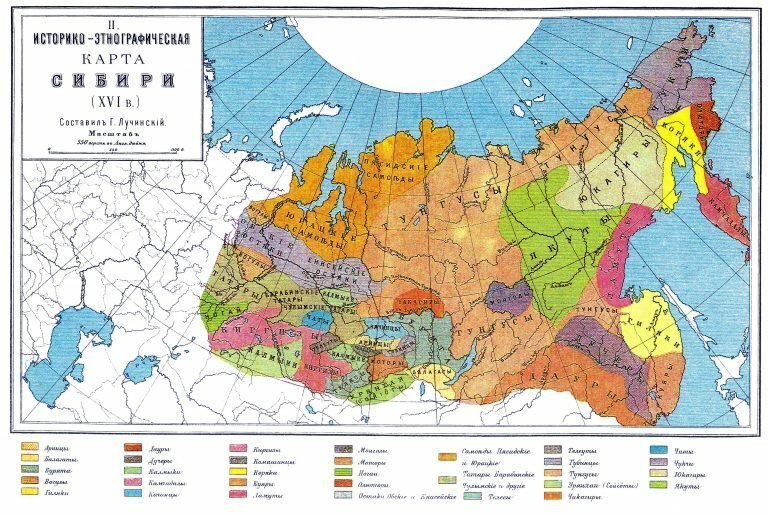 Историко-этнографическая карта Сибири, XVI в.