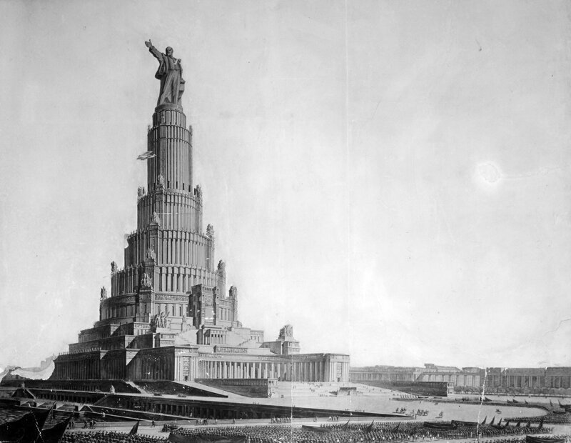 Дворец Советов (Москва) проект высотой 420 метров, строительство которого было начато, но не завершено по ряду причин