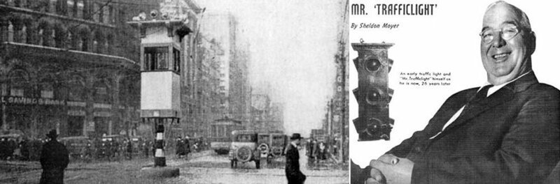 Первый полуавтоматический светофор был установлен в Детройте на пересечении Вудворд и Мичиган авеню. Уильяма Поттса после этого стали называть «Мистер светофор»