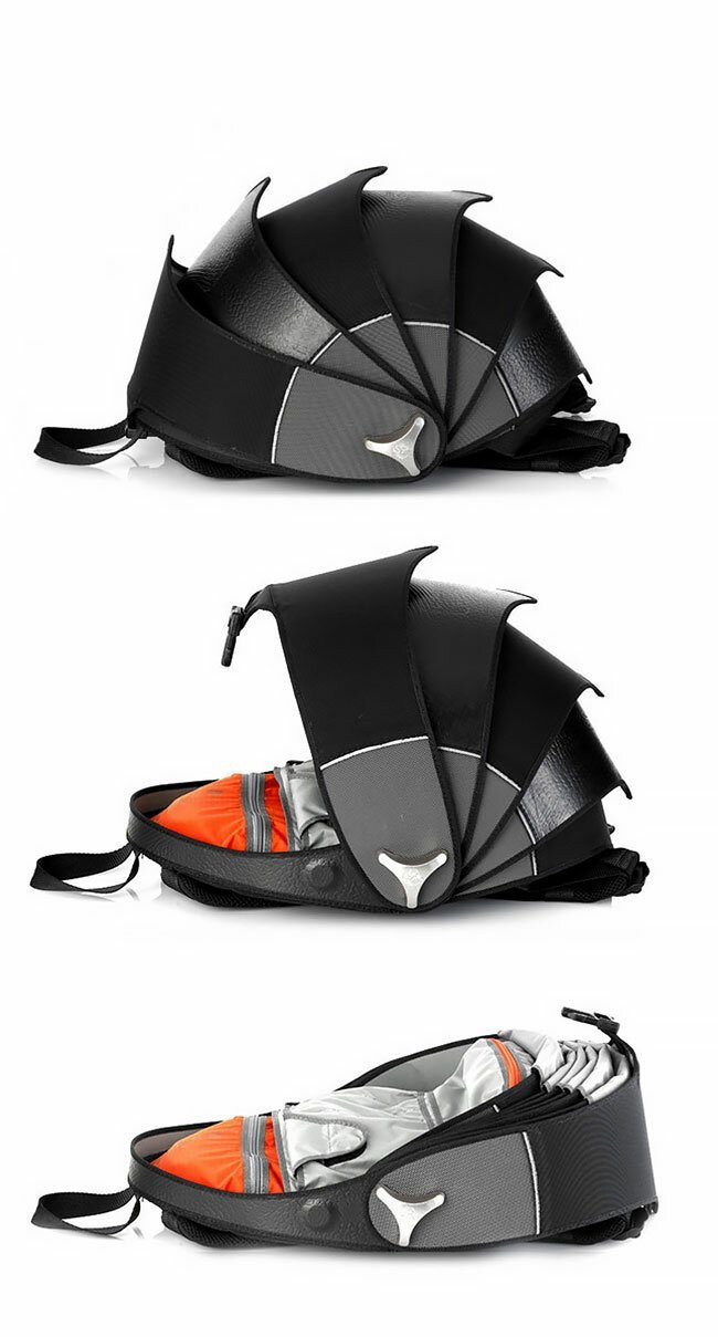 Дизайнеры придумали рюкзак-панцирь из переработанных резиновых шин