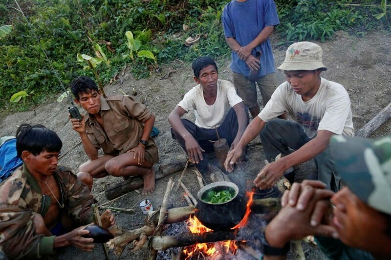 Охота людей народности нага в Мьянме