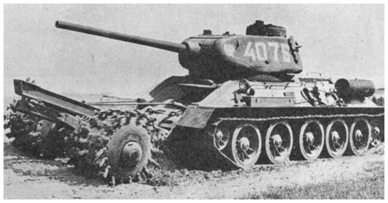 Советский минный тральщик на базе Т-34