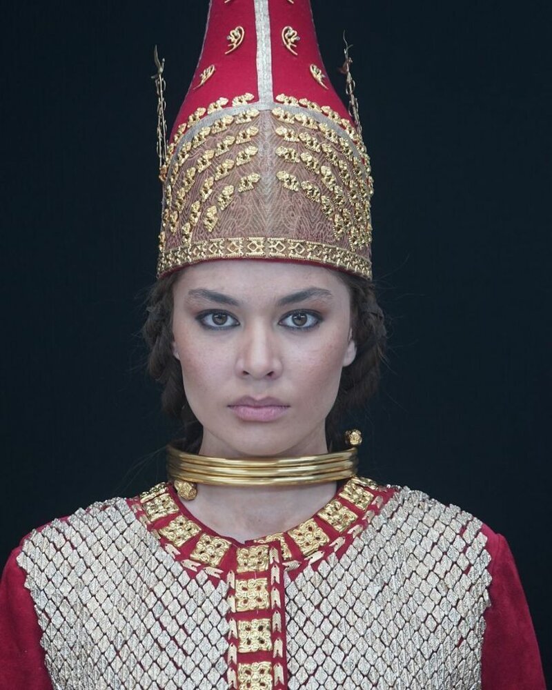 Образ царицы Томирис со съемок казахского сериала, в роли Томирис актриса из Астаны - Альмира Турсын