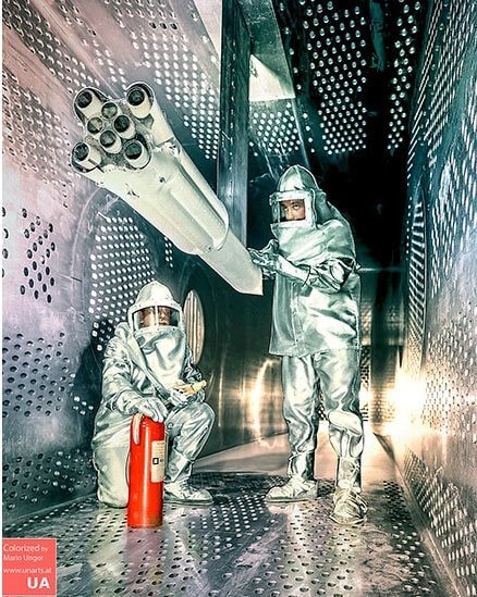 Инженеры Nasa тестируют модель ракеты «Сатурн I», 1960-е годы