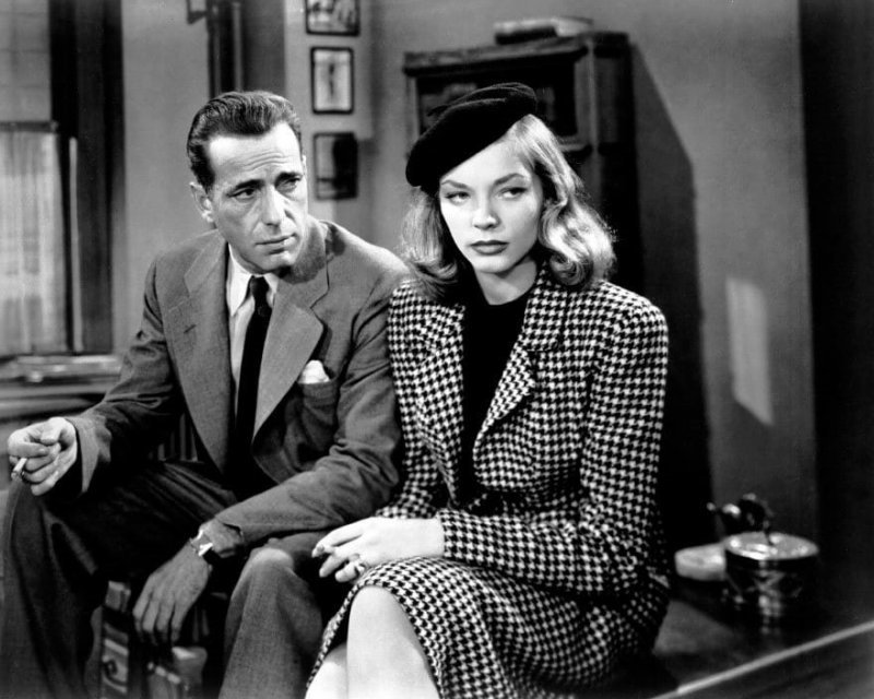 Лорен Бэколл и Хамфри Богарт в фильме «Глубокий сон», 1946 год