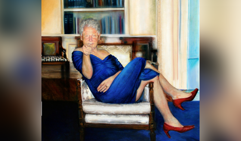 В особняке Эпштейна нашли портрет Билла Клинтона в платье и туфлях