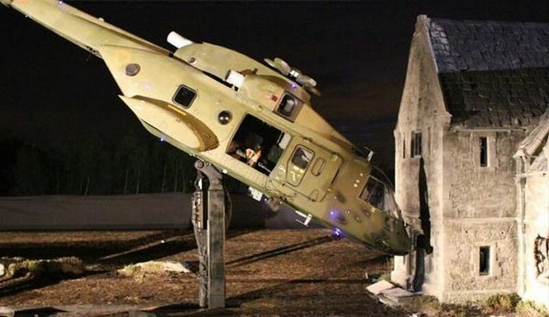 А вот так происходило крушение вертолета в шпионском боевике «007: Координаты «Скайфолл»»