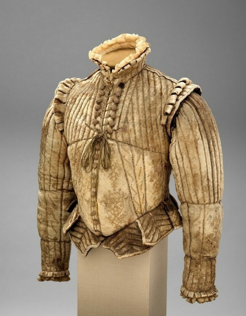  Фехтовальный дублет (кожа, лен, хлопок, шелк), Западная Европа, 1580 г .