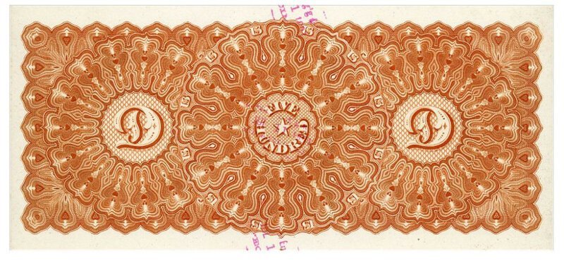 Золотой сертификат на 500$, 1865
