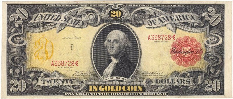 Джордж Вашингтон на Золотом сертификате, 1905