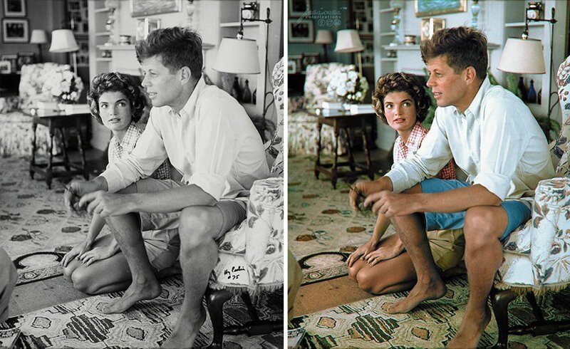 9. Только что обручившиеся Джон Ф. Кеннеди и Жаклин Бувье, дом семьи Кеннеди, 4 июля 1953 г.