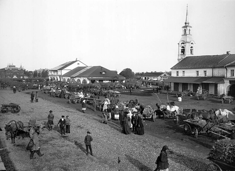 Рыночная площадь, город Осташков, 1903 год, Тверская губерния