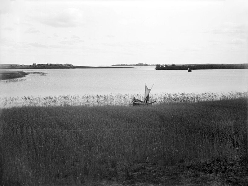 Вид озера Селигер, район деревни Конево и Баранова острова, 1903 год