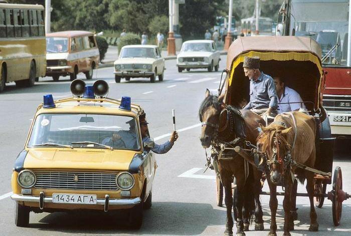 ГАИ на улице, 1987 год, Баку