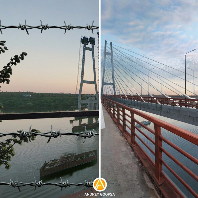 "Долгонедостройный" запорожский мост достроили в фотошопе!