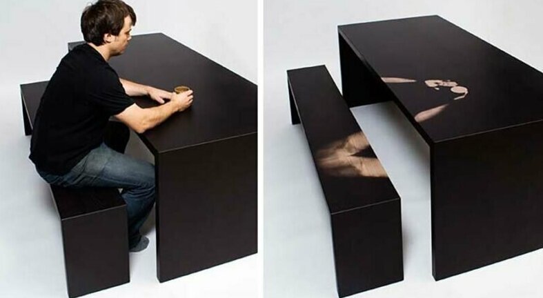 Художник создал стол, реагирующий на температуру