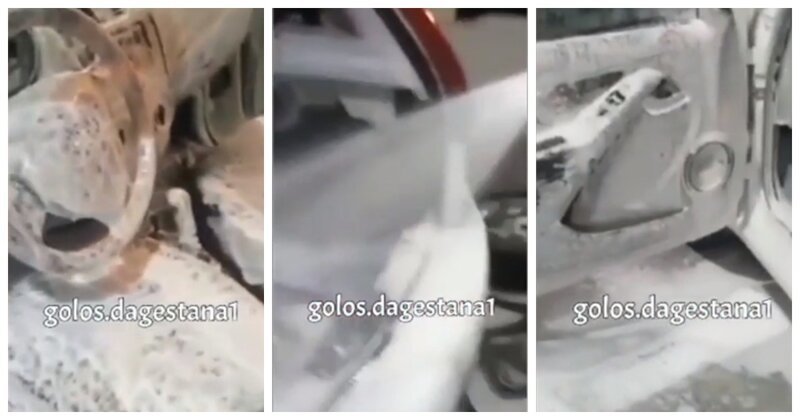 «Уничтожила» машину: девушка на автомойке в Дагестане помыла «Калину» пеной изнутри