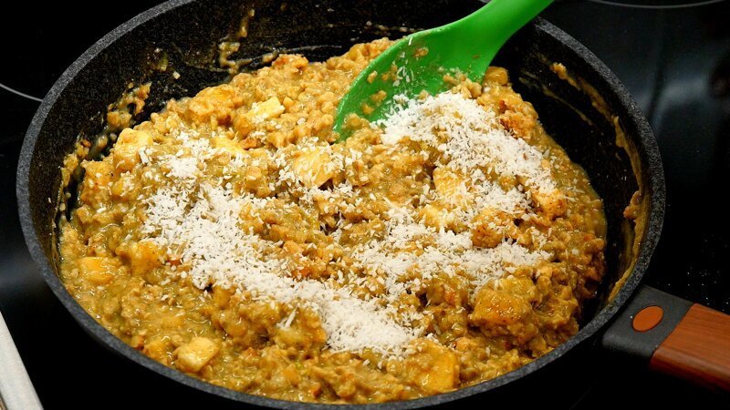 256. Овсяная каша на кокосовом молоке с зелёным чаем