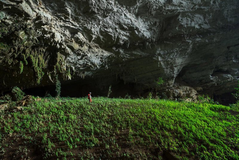 В пещере Tham Khoun есть настоящие подземные сады.
