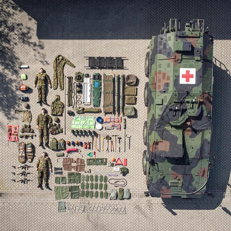 Содержимое медицинского бронированного транспортного средства "Боксер" Королевской армии Нидерландов