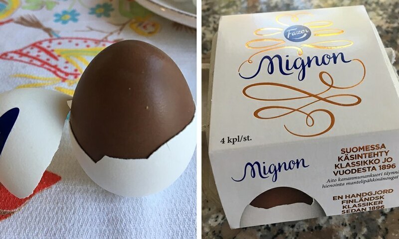 9. Шоколадные яйца Mignon с настоящей скорлупой от компании Fazer
