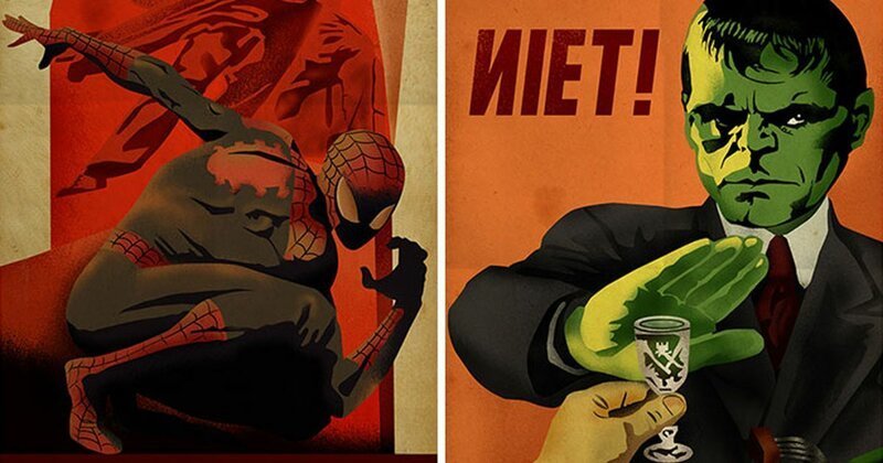 Персонажи комиксов стали героями советских плакатов