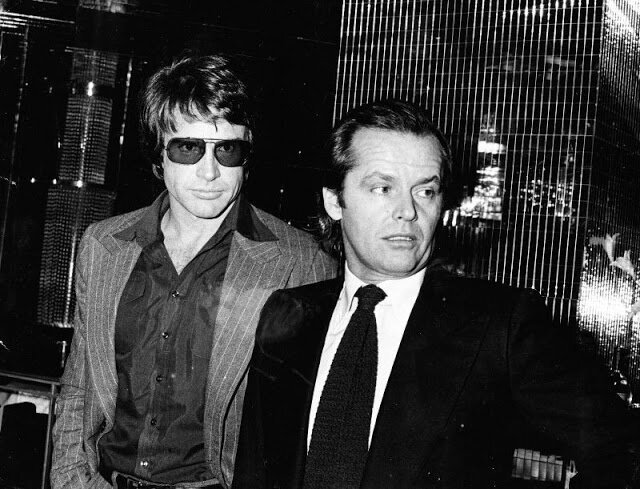 Уоррен Битти и Джек Николсон в Нью-Йорке, 1977 г.