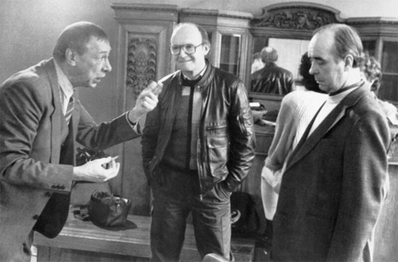 Олег Ефремов с актерами Андреем Мягковым и Олегом Борисовым на репетиции. 24 сентября 1987 года. 