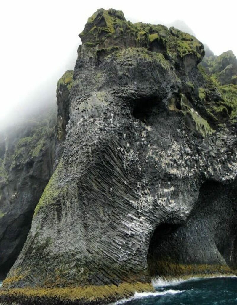В Исландии есть гора под названием Элефант рок, напоминающая морду слона 