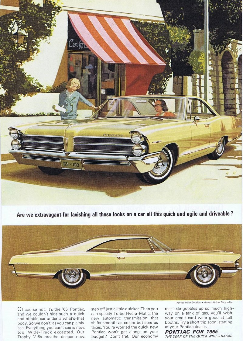 Винтажные рекламные листовки Pontiac, 1965 год