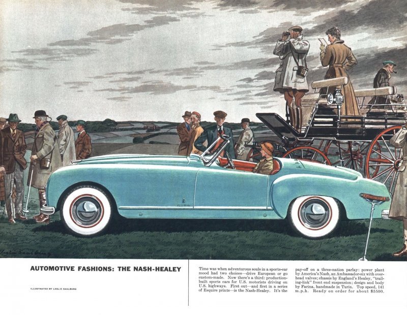 Год пафоса на страницах Esquire: винтажные иллюстрации с автомобилями