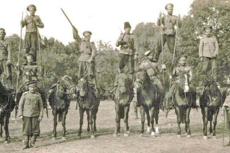 Казаки 1-го Екатеринодарского кошевого атамана Чепеги полка Кубанского казачьего войска.