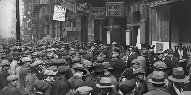 Безработные и их демонстрации во время Великой депрессии