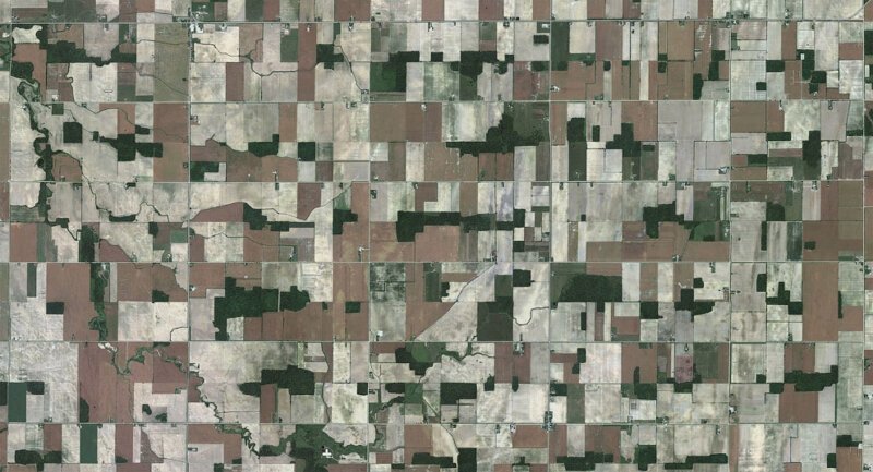 Сельскохозяйственные поля и ручьи в Онтарио.