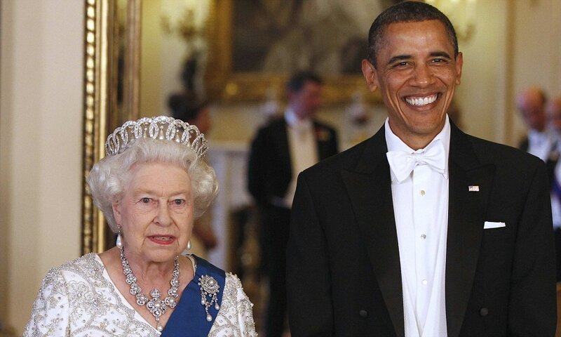 Елизавета II и 44-й президент США Барак Обама