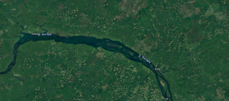 На данном снимке масштабы вырубки вдоль Ангары (частично Иркутская область, частично Красноярский край)
