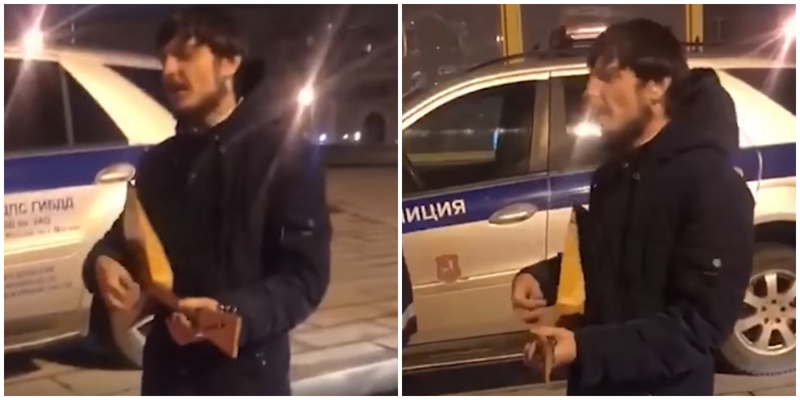 В Москве пьяный водитель с балалайкой пел сотрудникам ДПС частушки, пока те его оформляли