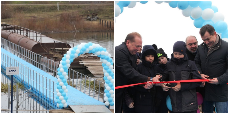 В Татарстане чиновники торжественно открыли пластиковый мост, который зимой придётся убрать
