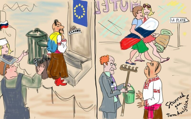 Политические карикатуры про мигрантов , ЕС и украину
