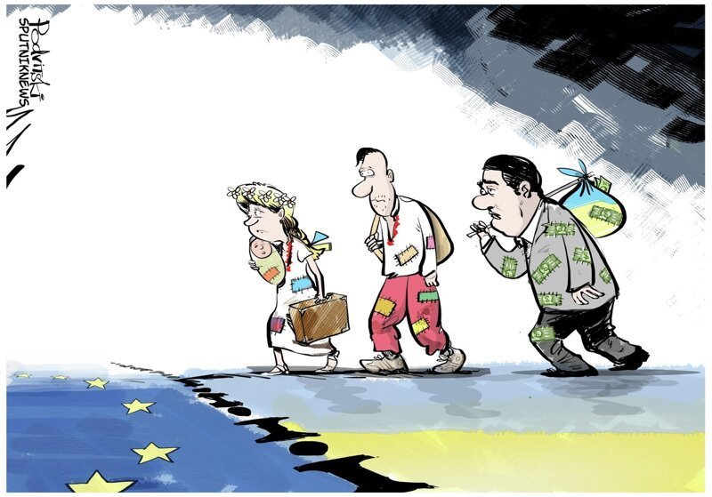 Политические карикатуры про мигрантов , ЕС и украину