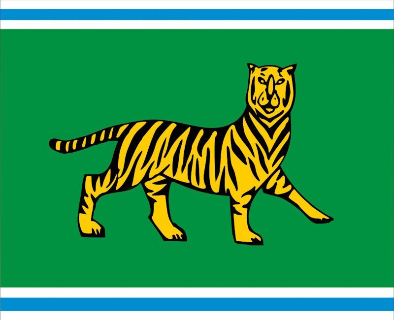 Тигр какое государство. Герб Еврейской Биробиджан. Тигр с герба Еврейской автономной области. Флаг ЕАО Биробиджан. Флаг и герб ЕАО.