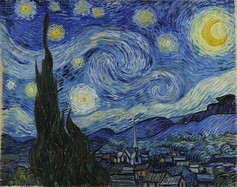 2. "Звездная ночь", Винсент Ван Гог, 1889 г.