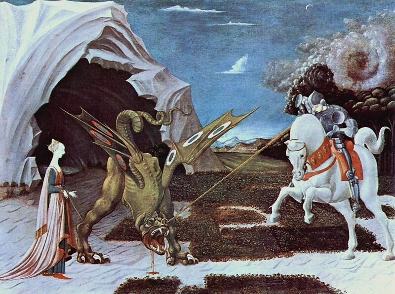 20. "Святой Георгий с драконом", Паоло Уччелло, 1470 г. 