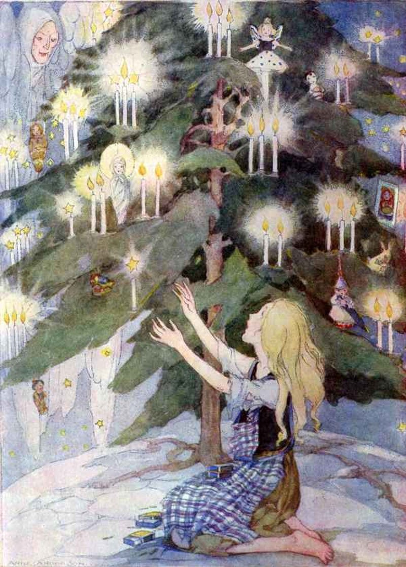 Иллюстрация Анны Андерсон к сказке Ханса Кристиана Андерсена «Девочка со спичками»