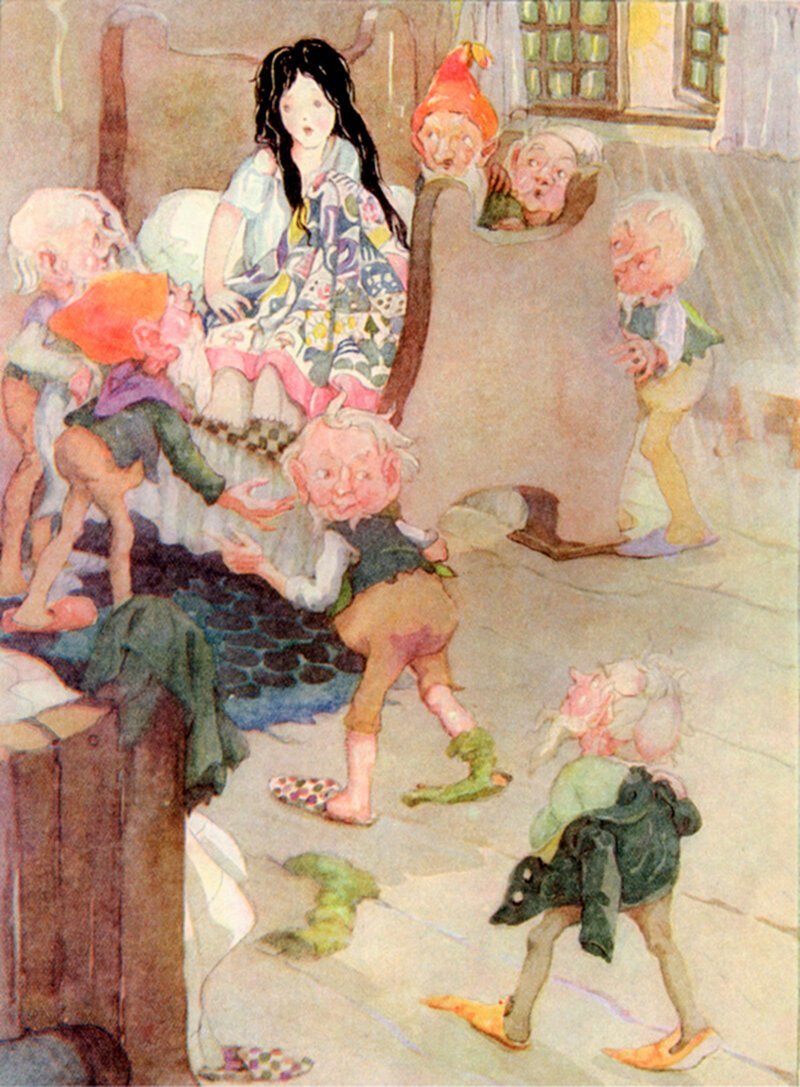 Иллюстрация Анны Андерсон к сказке братьев Гримм «Белоснежка и семь гномов»